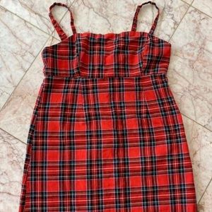 Red and Green Plaid Mini Dress